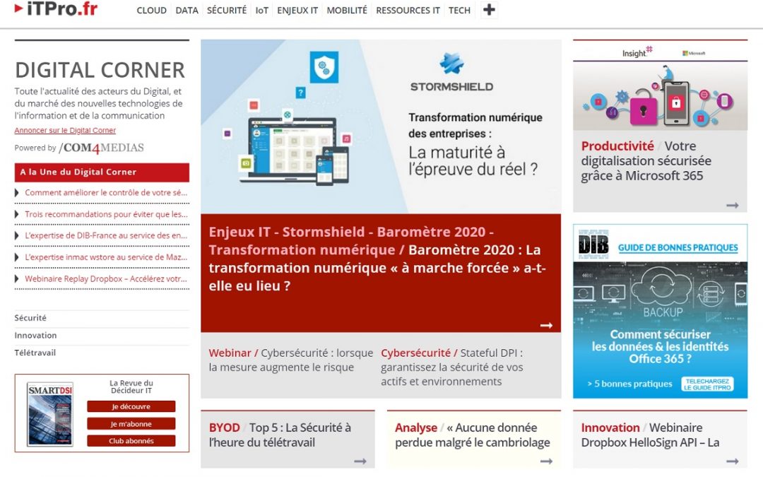 A la Une du Digital Corner sur iTPro.fr le Brand post nouvelle génération